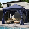 LOJIAWOWE 10x10ft Patio Gazebo Canopy with Sturdy Steel Frame Double Roof Design Outdoor Shelter with Mesh Netting Privacy Curtains for Backyard Lawn