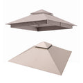 LOJIAWOWE 8x8ft Gazebo Replacement Canopy Cover Outdoor Top with Double Tier Ventilated Roof Durable Polyester Fabric UV Protection Removable Shelter for Backyard Garden Lawn Khaki
