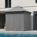 LOJIAWOWE 8x8ft Gazebo Replacement Privacy Curtains Outdoor Canopy Side Wall Panels with Zippered 4 Piece Design for Backyard Garden Patio Lawn