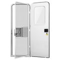 LOJIAWOWE Right Side RV Entrance Door Made Of Aluminum Alloy With Tempered Glass Window Insect Screen And Lock Accessory For Travel Trailer And Camper Renovation White 74.08X27.90X3.54in