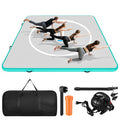 LOJIAWOWE Inflatable Gymnastics Mat 13x13FT Extra Thick PVC Training Pad With US Plug For Indoor And Outdoor Sports Training