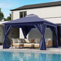 LOJIAWOWE 12x12ft Gazebo Canopy Outdoor Patio Shelter with Heavy Duty Metal Frame Double Roof Mosquito Netting Privacy Curtains for Backyard Garden Lawn