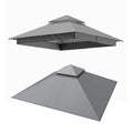 LOJIAWOWE 8x8ft Gazebo Replacement Canopy Top Cover with Removable Double Layer Ventilated Roof UV Resistant Polyester Fabric Outdoor Patio Garden Lawn Gray