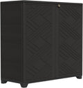LOJIAWOWE Cabinet with 1 Shelf, Waterproof, UV Resistant, Indoor Outdoor Storage, Black