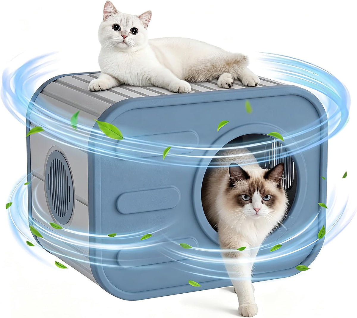 LOJIAWOWE Outdoor Cat House for Cats Insulated Weatherproof Cat Shelter Outdoor Indoor Cat House Sturdy Resin Cat Shelter Windproof Rainproof Pet House with Camera Shaped Design for Patio Garden Yard