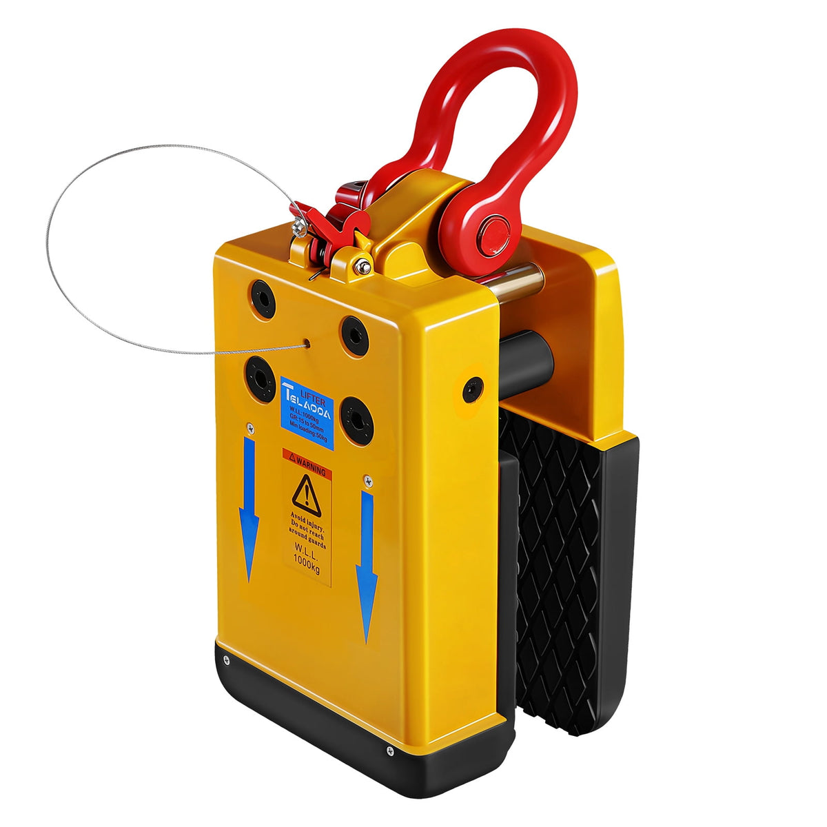 LOJIAWOWE Heavy Duty Stone Miter Lifting Clamp With Rubber Protection Pad For Granite Marble Quartz Slab Installation And Transportation Steel Construction 2204lbs Load Capacity 18.08X7.86X6.68in