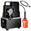 LOJIAWOWE Solenoid Valve Single Acting Hydraulic Electric Pump 750W With 3 8 Inch Quick Connector 6.5ft Hose For Jack Lifting Punching Bending Operation US Plug 13.36X9.43X8.65in